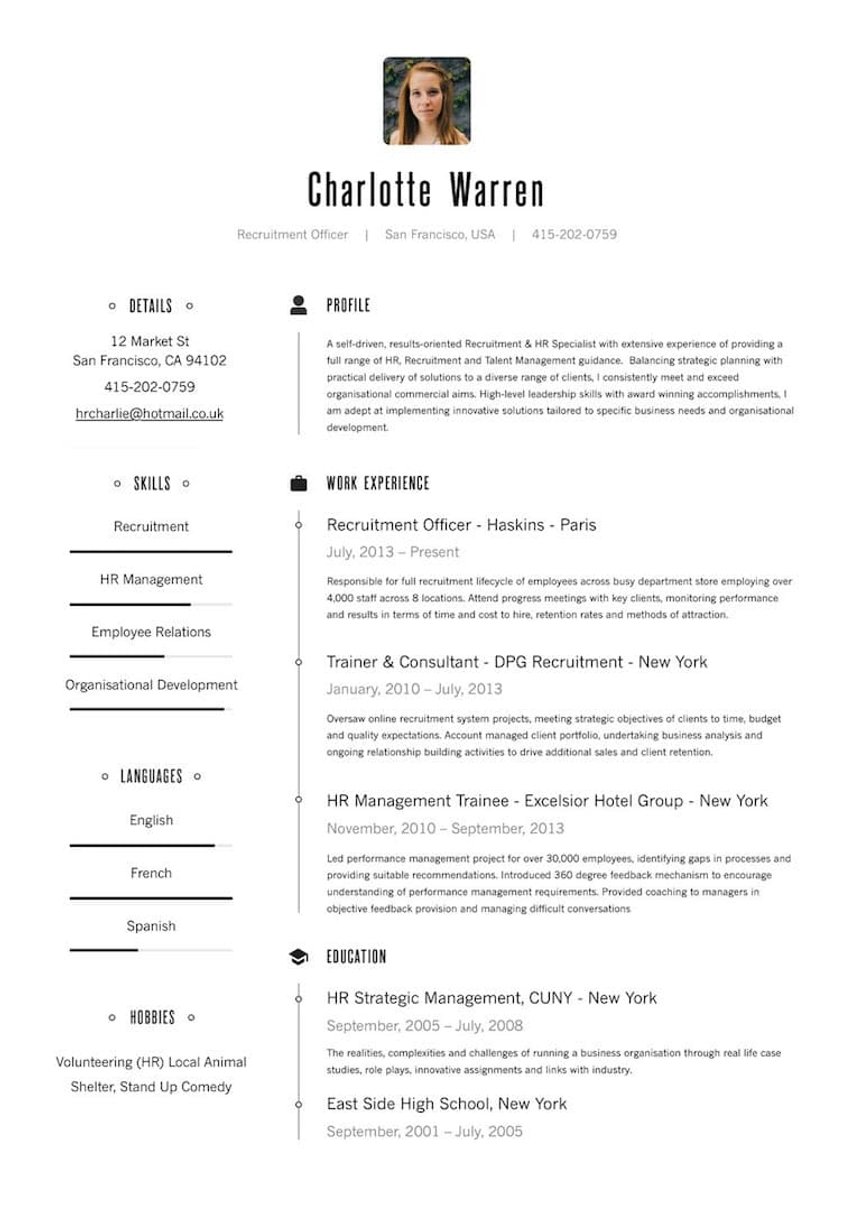 Νέα Υόρκη resume template