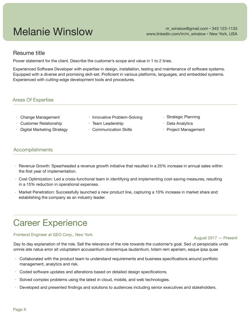 Σανγκάη resume template